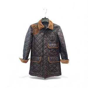 Preppy Ralph Lauren Quilted Collar Corduroy Long Barn Coat Jacket - XS /S